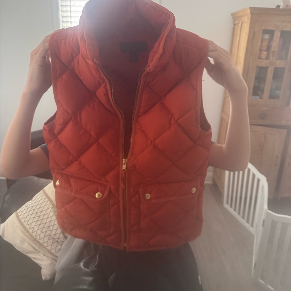 J. Crew Quilted dark orange Vest for Women